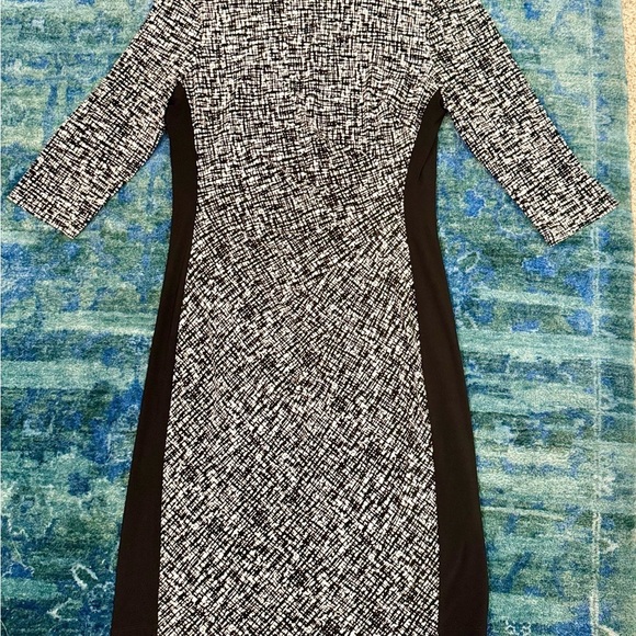 Lauren Ralph Lauren Quiet Luxury Black White Sheath Career Work Wedding Dress 14 - Picture 3 of 11